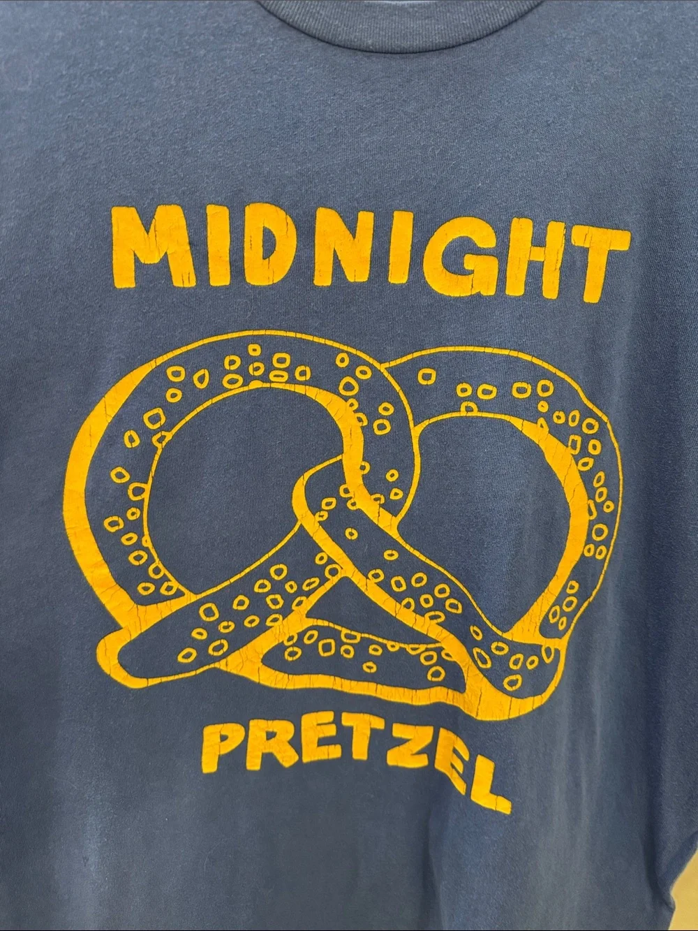 MOTHER Blue Tee with Yellow Midnight Pretzel Graphic - Picture 5 of 5